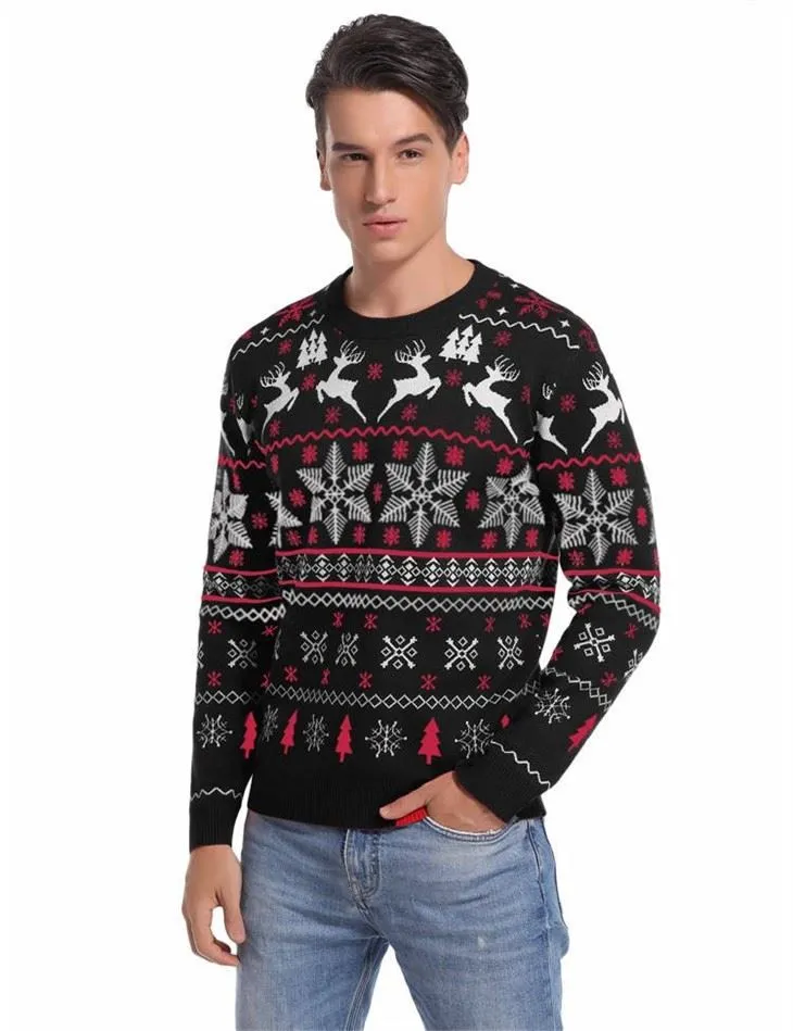 Christmas Sweater Jacquard Design Unisex Family Knitwear Set Sweater